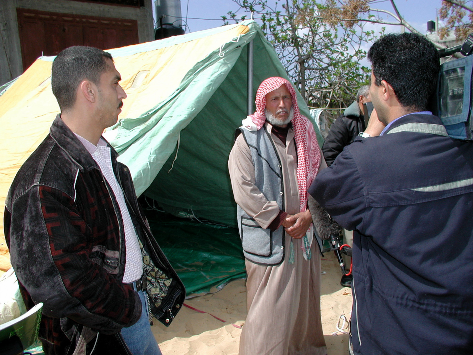 Zelte für einen Obdachlosen Palästinenser
