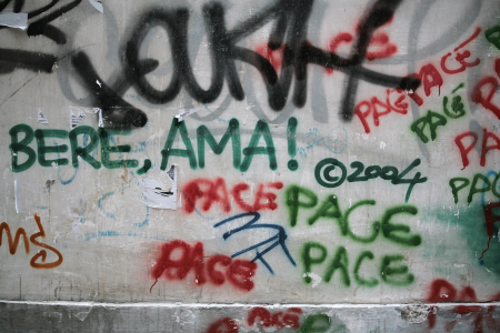 Das Graffiti ist italien
