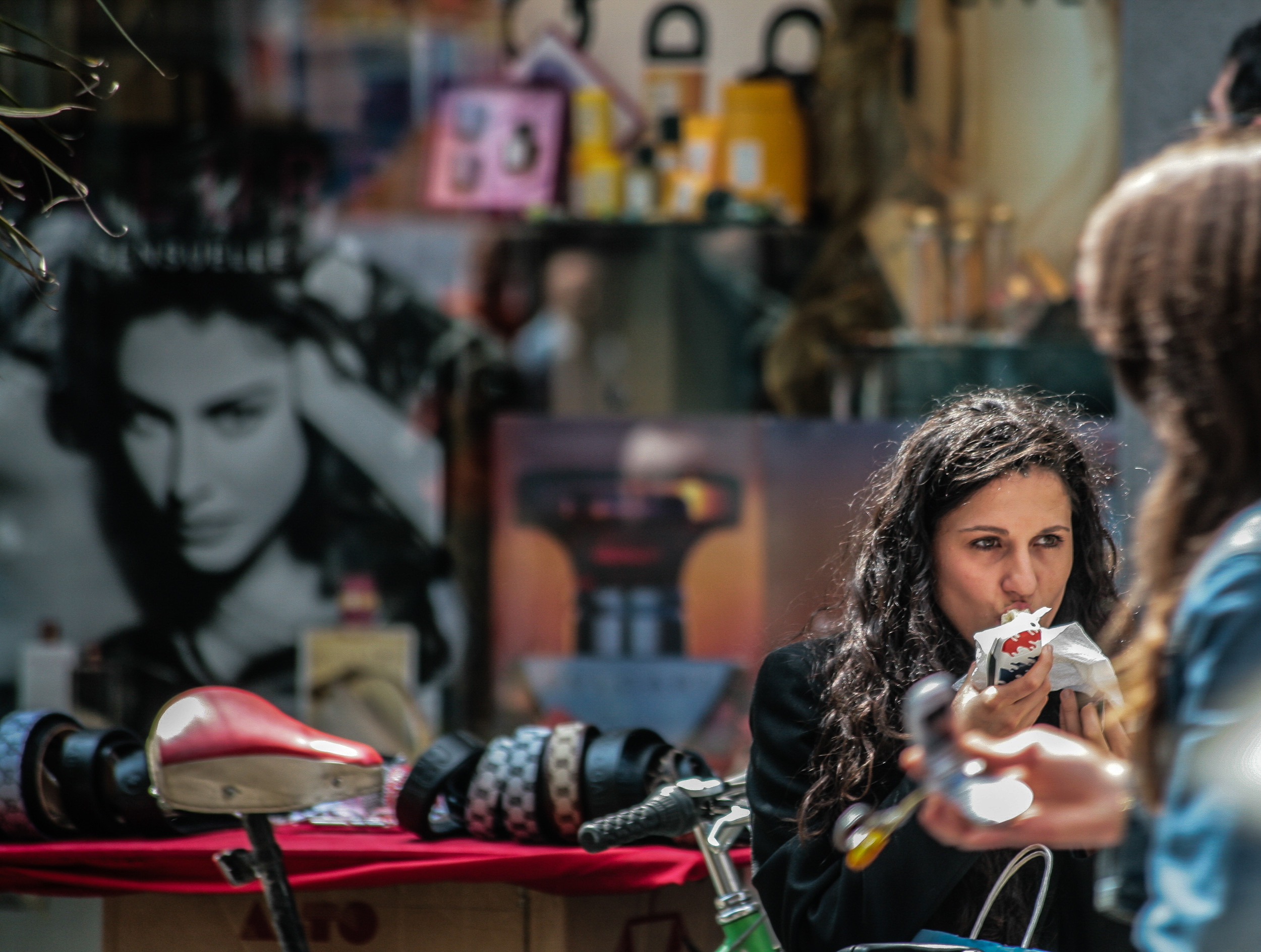 Pizza in Farbe und SW