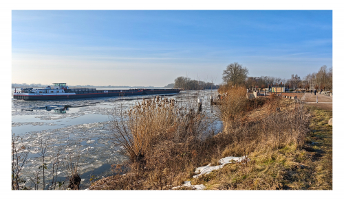 Anhaltender Frost lässt die Elbe bei Geesthacht vereisen